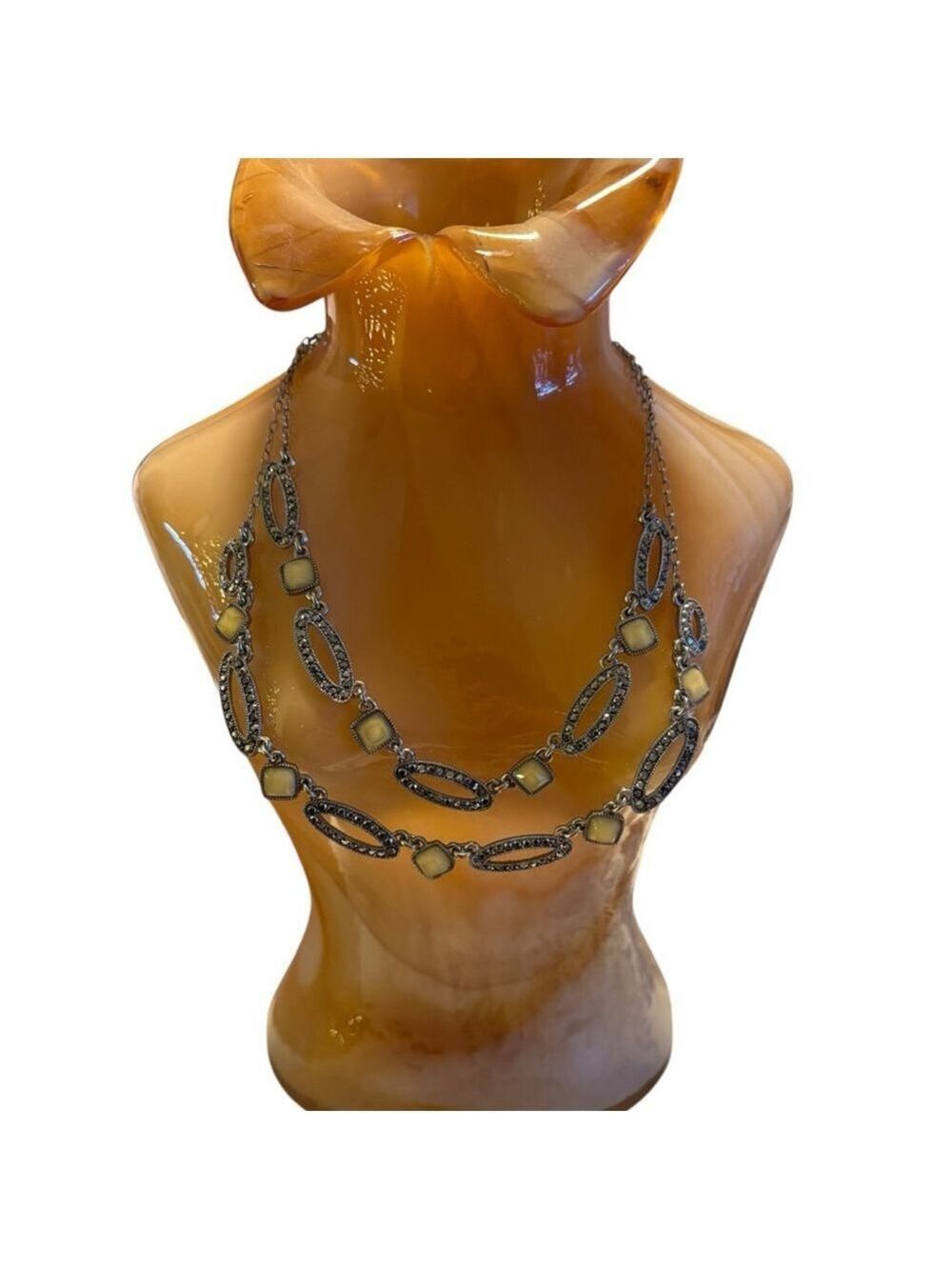 Liz Clairborne Vintage Necklace One Size Silver Yellow
